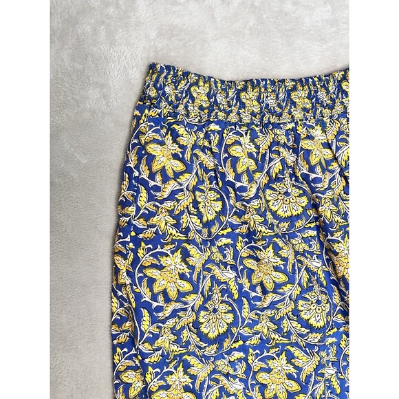 Sundance Skirt Women's Blue Pink Floral Reversible Mini Smocked Boho Medium - Picture 2 of 9